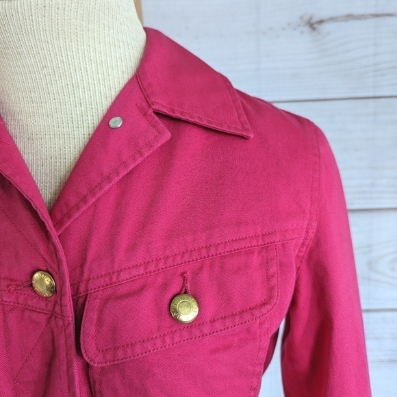 Lisa Left Eye Lopez Custom Cotton Button Down Jacket in Fuschia & Gold Sz Sm NWT - Picture 5 of 11